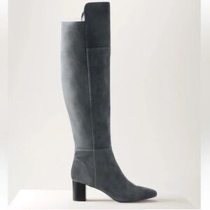 NEW White House‎ Black Market Gray Suede Over the knee Boots, size 9.5